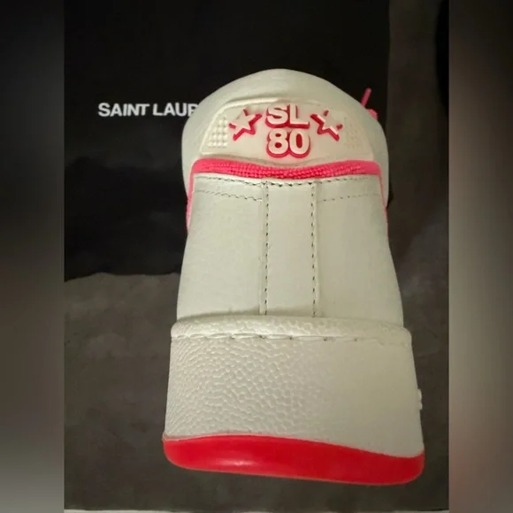 Saint Laurent SL/80 White and Pink Sneakers Size 8 / 41